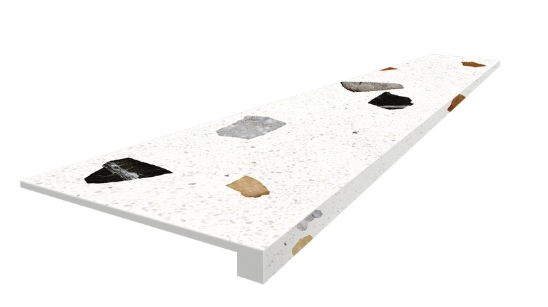 Ступени coliseumgres Палладио Уайт фронтальная 620070002369 белый 33x120