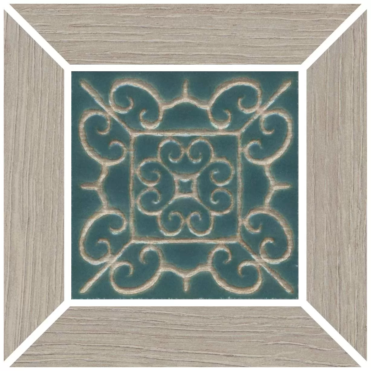 Керамическая плитка Вставка kerama marazzi id152 Тровазо наборный серый матовый 13x13