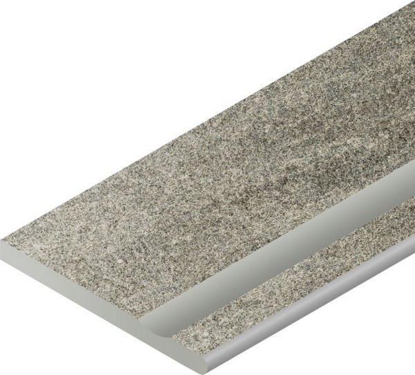 Керамогранит Бортик Нордика Сильвер с выемкой закругленный правый 620090001061 серый 30x60