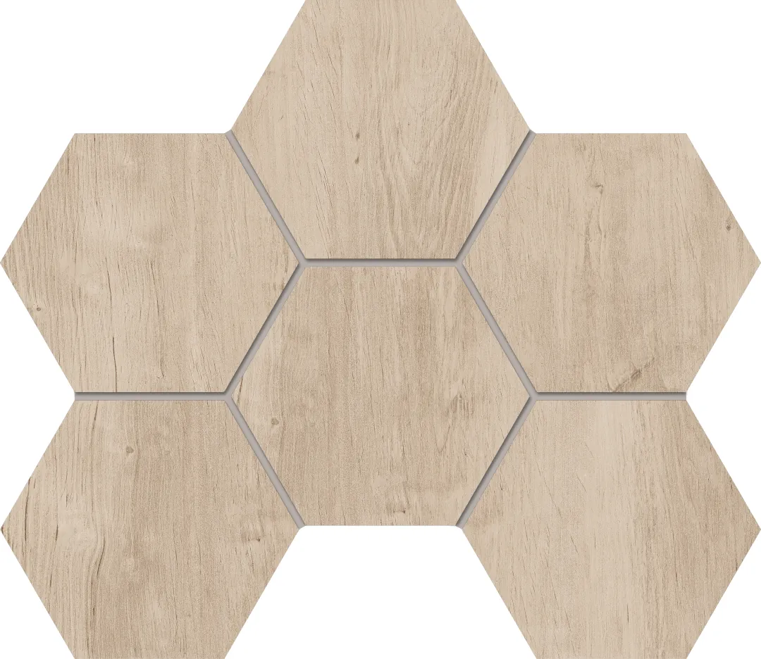 Мозаика estima sf02 soft wood hexagon creamy бежевый 25x28.5