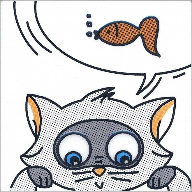 Керамическая плитка Декор Кошки-Мышки. Рыбка 20x20