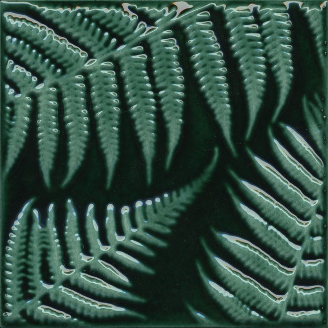 Фото Керама Марацци Декор Сантана 3 структура зеленый темный 15x15 зеленый