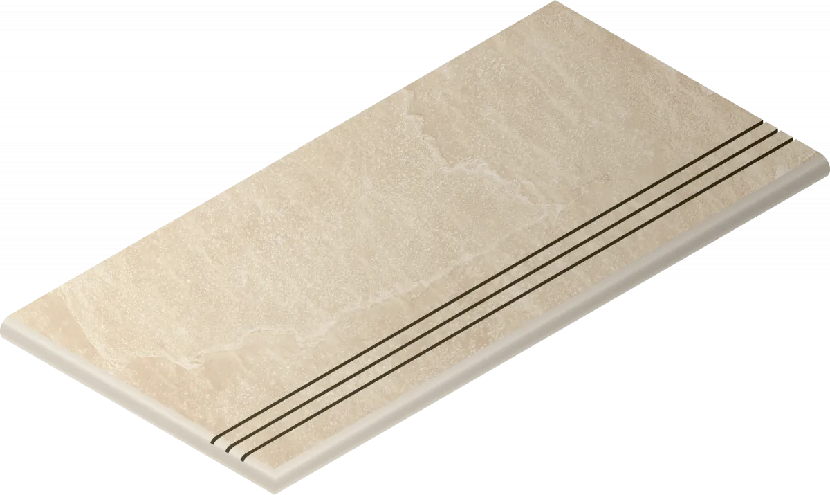 Ступени Италон Материя x2 Магнезио 120 закругленная грип левая 620040000206 бежевый 30x120