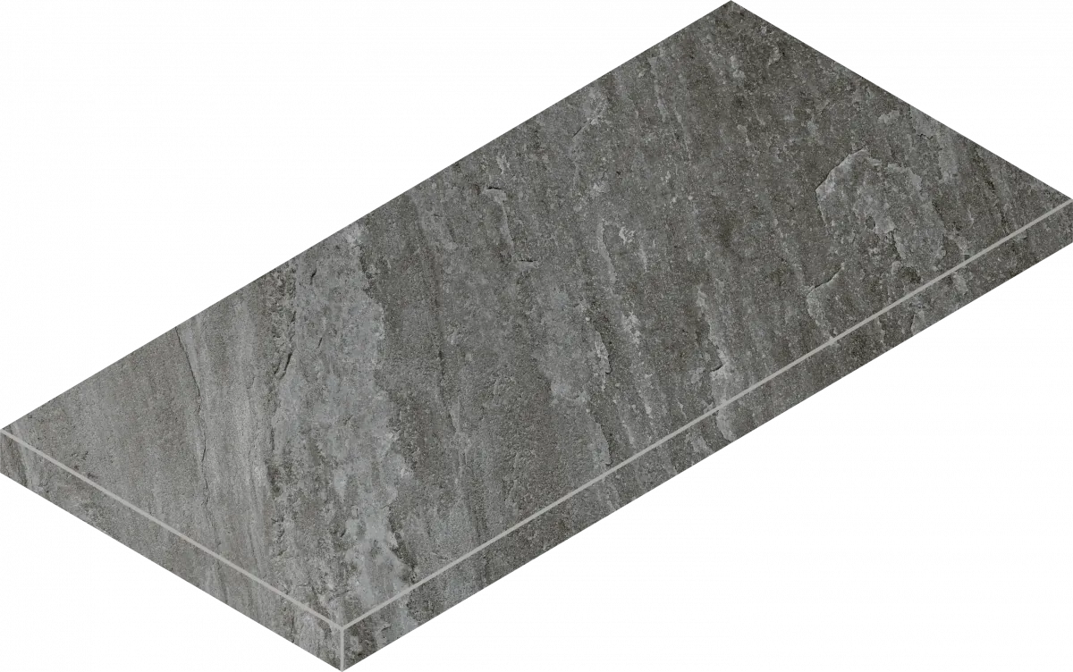 Ступени Италон Магма Графит Грип угловая левая 620070002974 серый 33x60