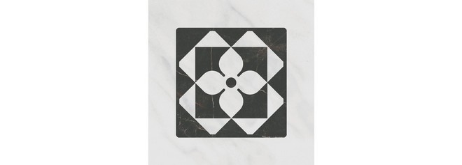 Керамическая плитка Декор Келуш 3 грань черно-белый 9,8x9,8