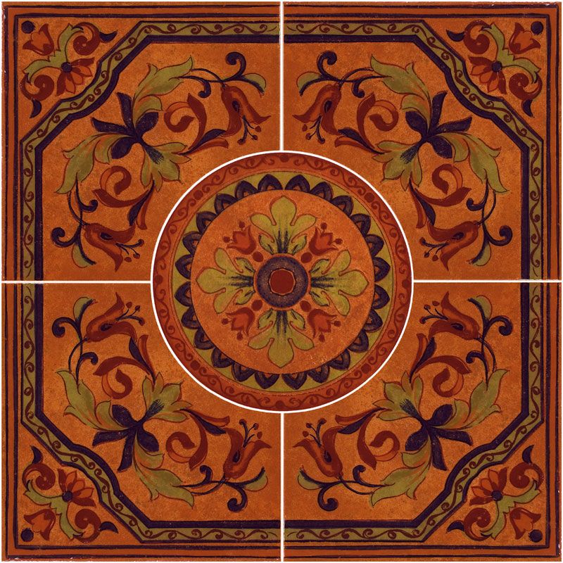Фото Керама Марацци Панно розон Пале Рояль наборный 60,4x60,4 коричневый