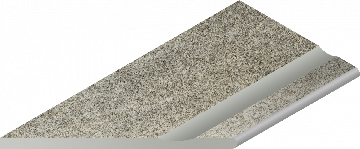 Керамогранит Бортик Нордика Сильвер с выемкой закругленный левый 620090001062 серый 30x60