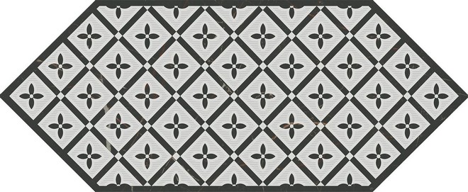 Керамическая плитка Декор Келуш 5 черно-белый 14x34