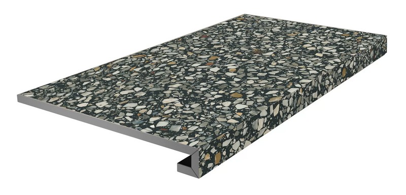 Ступени kerama marazzi km6060g0021rgcf фронтальная клееная Бричиола черный матовый обрезной 33x60
