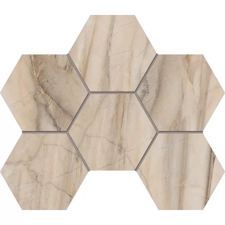 Мозаика estima br01 bernini hexagon pearl бежевый полированный 25x28.5