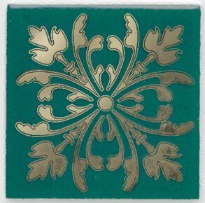 Керамическая плитка Вставка Клемансо зелёный 4,9x4,9