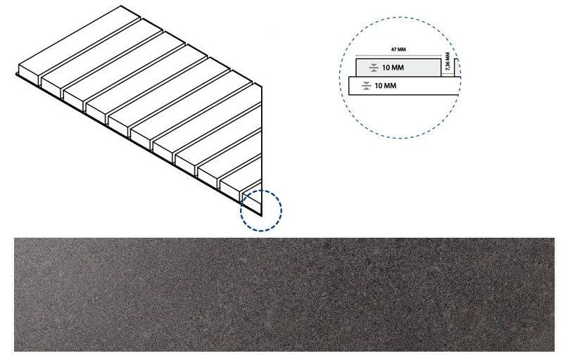 Керамогранит карбон решётка стрим 10 лев 25x60