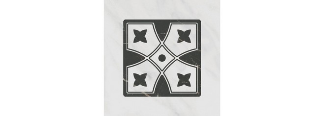 Керамическая плитка Декор Келуш 1 грань черно-белый 9,8x9,8