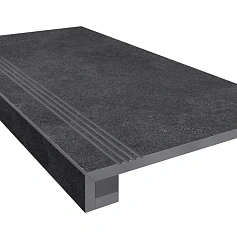 Ступени Комплект estima ln04 Луна black (Ступень 33x120 непол. прямоугол. бортик с насечками + Подступенок 14,5x120) 33x120