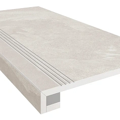 Ступени Комплект estima te00 Терра Вайт (Ступень 33x120 непол. прямоугол. бортик с насечками + Подступенок 14,5x120) 33x120