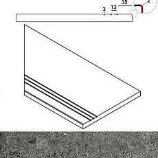 Ступени ГРЭЙ БОРТИК 30x60 ГРИП ЛЕВ 30x60