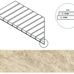 Керамогранит РОУП РЕШЁТКА СТРИМ 10 ЛЕВ 25x60