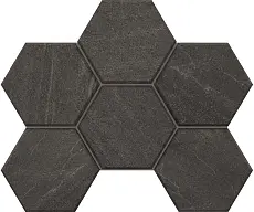 Мозаика estima gb03 gabbro hexagon anthracite серый 25x28.5