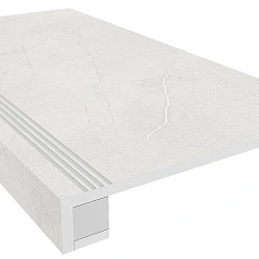 Ступени Комплект estima ma01 Аметис Мармулла grey (33x120 непол. прямоугол. бортик с насечками + Подступенок 14,5x120) 33x120