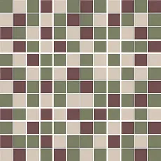 Керамическая плитка Декор kerama marazzi kmd2msm011mn Темари мозаичный микс зеленый, бордовый, бежевый светлый матовый 29.8x29.8