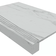 Ступени Комплект estima mn01 Монтис Вайт (Ступень 33x120 непол. прямоугол. бортик с насечками + Подступенок 14,5x120) 33x120