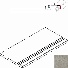 Керамогранит Ступень Италон Дискавер x2 grey bordo grip 30x60 30x60