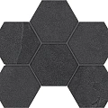 Мозаика estima ln04/te04 Луна/ luna Хексагон black Черный 25x28.5