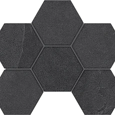 Мозаика estima ln04/te04 Луна/ luna Хексагон black Черный 25x28.5