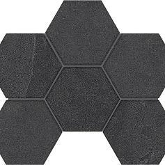 Мозаика estima ln04/te04 Луна Хексагон black черный 25x28.5