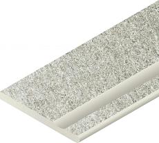Керамогранит Бортик Нордика Айс с выемкой закругленный правый 620090001050 серый 30x60