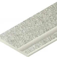 Керамогранит Бортик Нордика Айс с выемкой закругленный правый 620090001050 серый 30x60