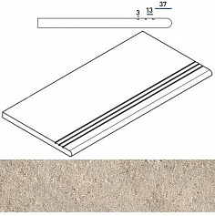 Италон ДЕЗЕРТ СТУПЕНЬ ЗАКРУГ.ГРИП 30X60 ЛЕВ бежевый для офиса для дома для улицы для крыльца