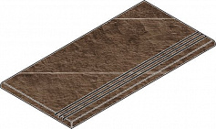 Италон ПЭППЕР СТУПЕНЬ ЗАКРУГ.ГРИП 30X60 ЛЕВ коричневый для офиса для дома для улицы для крыльца