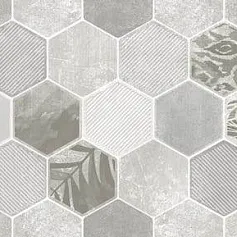 Керамическая плитка Гексацемент декор светло-серый 20x60