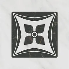 Керамическая плитка Декор Келуш 2 грань черно-белый 9,8x9,8