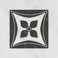 Керамическая плитка Декор Келуш 2 грань черно-белый 9,8x9,8