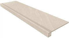 Estima Комплект Estima GB01 Gabbro White (Ступень 33x120 непол. прямоугол. бортик с насечками + Подступенок 14,5x120) бежевый 