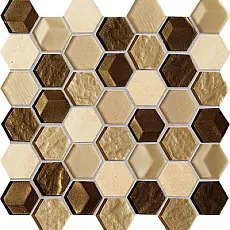 Мозаика drops Стоун Браун hex мозаика 29,8x30