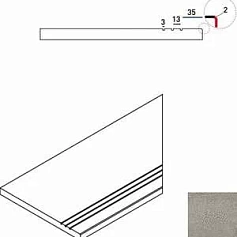 Керамогранит Ступень Италон Дискавер x2 grey bordo grip dx правый 30x60 30x60