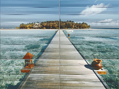 Tubadzin Maxima azure 1 set of 6 elements панно синий для ванной