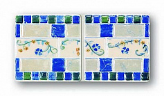 Tubadzin Majolika Mezza 2-2 elements бордюр синий для ванной для кухни