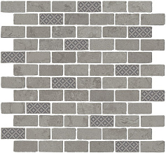 Керама Марацци Декор Kerama Marazzi MBD011 Про Лаймстоун Антика 3 мозаичный серый матовый серый 