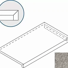 Керамогранит Ступень Италон Дискавер x2 grey scalino angolare dx 33x60 33x60