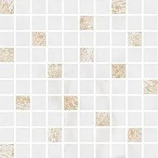 Керамическая плитка Декор Астория белый мозаичный 25x75