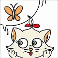Керамическая плитка Декор Кошки-Мышки. Бабочка 20x20