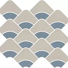 Керамическая плитка Декор kerama marazzi kmd2hid005br Таделакт наборный бежевый светлый, синий светлый матовый обрезной 28x30