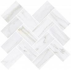 Мозаика palissandro  шеврон белый 28x32