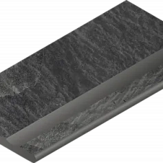 Бортик Италон Материя x2 Титанио с выемкой закругленный 620090001198 черный 30x120