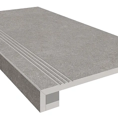 Ступени Комплект estima ln02 Луна grey (Ступень 33x120 непол. прямоугол. бортик с насечками + Подступенок 14,5x120) 33x120