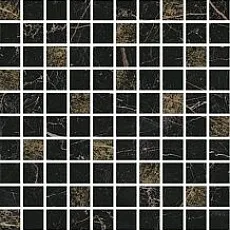Керамическая плитка Декор Астория черный мозаичный 25x75